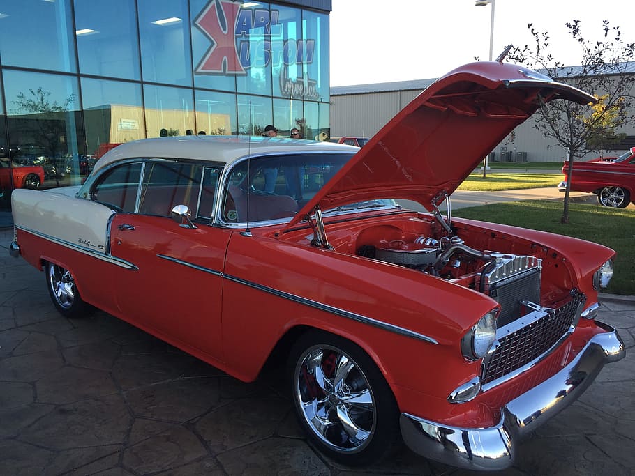 Chevy, Classic, Car, Vintage, Auto, cruise, red, old-fashioned HD wallpaper