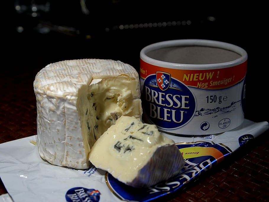 bresse bleu cheese, blue mold, noble mold, milk product, food, HD wallpaper