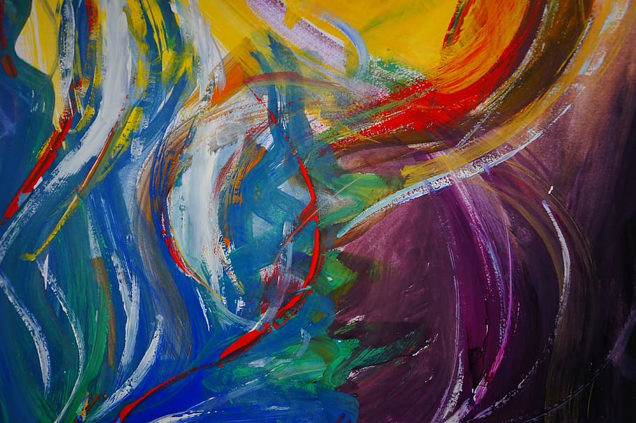multicolored abstract painting, artistic, the art of, abstraction, HD wallpaper