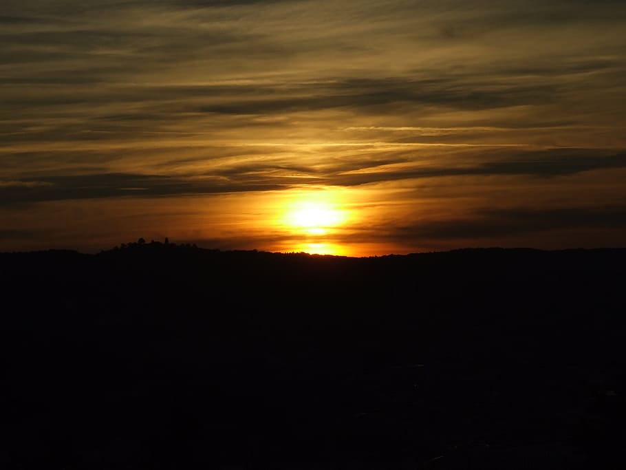 sunset, afterglow, evening sky, cloud - sky, scenics - nature HD wallpaper