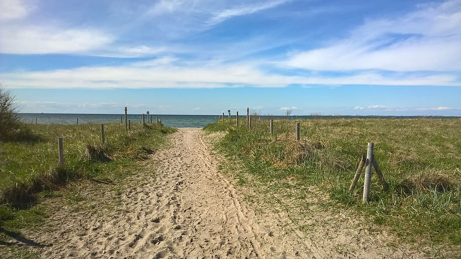 away, clouds, sky, horizon, landscape, blue, mood, beach, off to the beach HD wallpaper