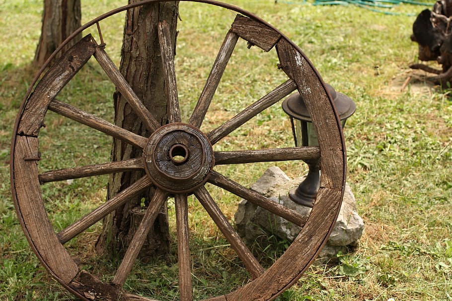 dare, wheel, old, rusty, wood, coach, wheels, transportation HD wallpaper
