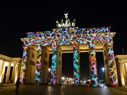 Brandenburg Gate, Germany at nightime, berlin, facade, tungsten HD wallpaper