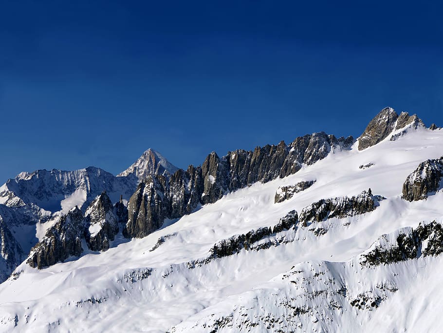 alps, mountain, summits, snow, high, cold temperature, winter HD wallpaper
