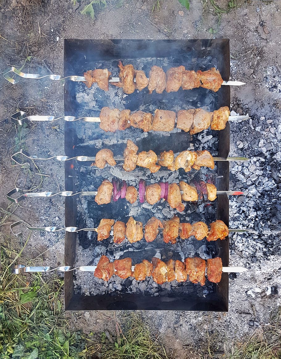 background, bbq, beef, steak, chicken, krupnyj plan, cooked HD wallpaper