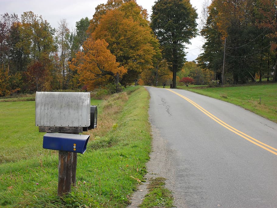 mailbox, rural, letters, scene, nature, road, country, outdoors, HD wallpaper