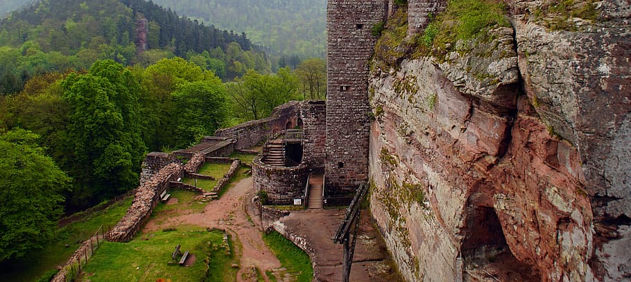 Ruin, Castle, Heritage, Fortification, history, sandstone, alsace HD wallpaper