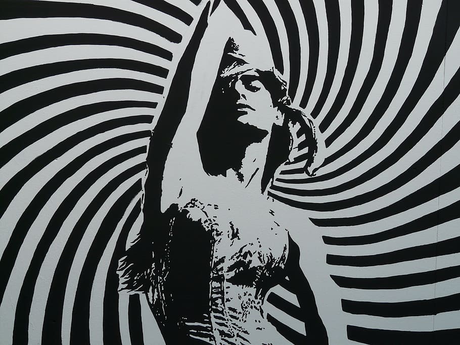 woman stencil, diva, image, art, black and white, person, show, HD wallpaper