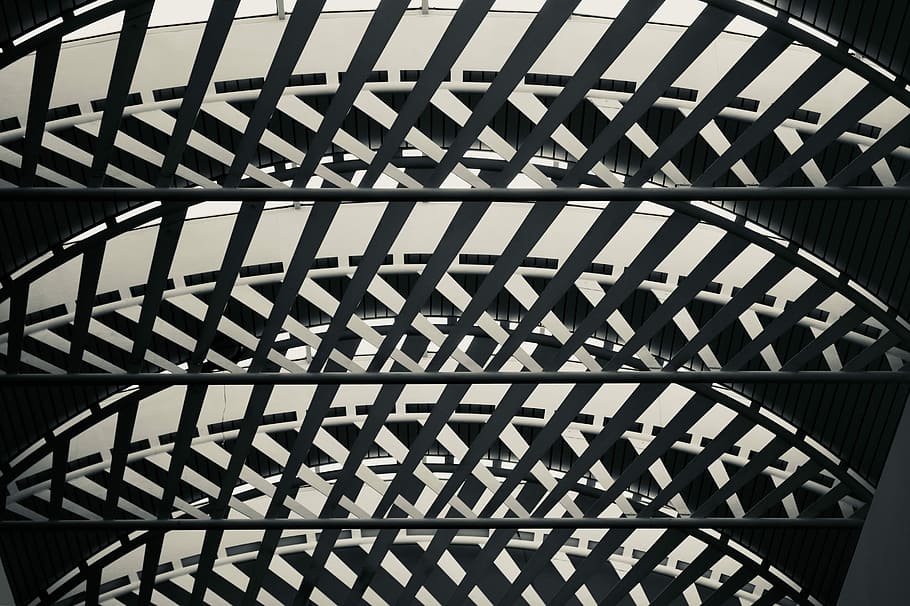 closeup photo of architectural building, ribbed ceiling, structure HD wallpaper