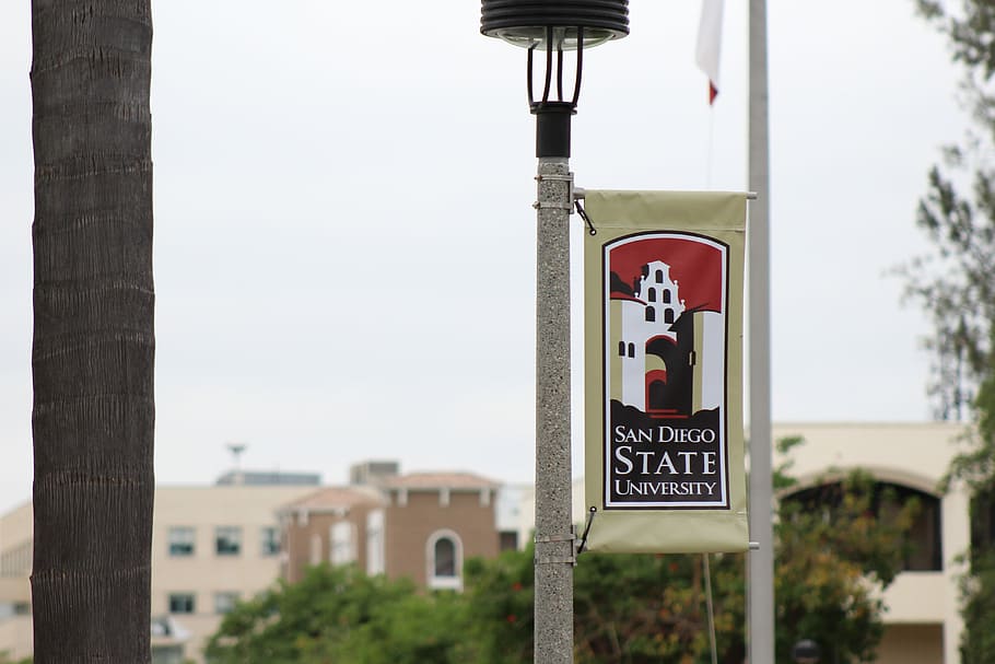 Banner, Flag, Pennant, logotyp, san diego state university HD wallpaper