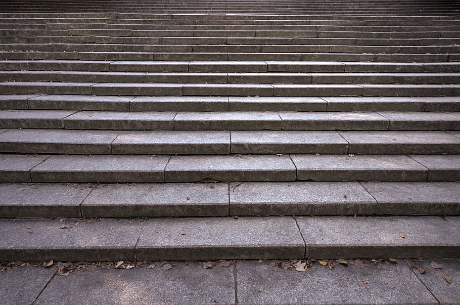 gray concrete stairs, empty, grey, emptiness, climb, nobody HD wallpaper