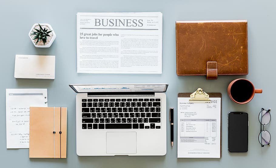 MacBook Air, wireless technology, table, paper, computer, laptop HD wallpaper