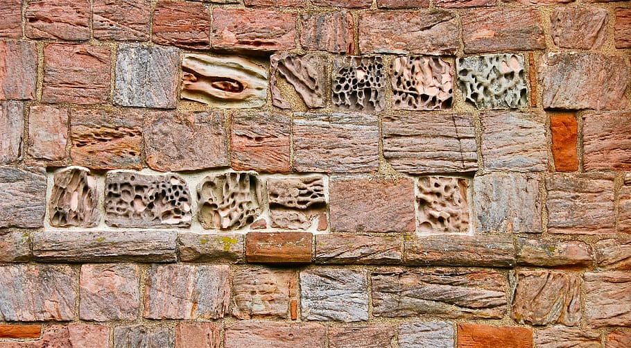 wall, erosion, old, pattern, color, stone, natural, nature HD wallpaper