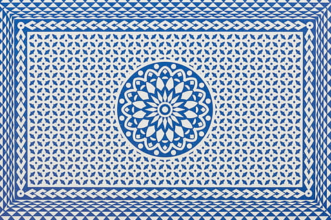 white and blue floral digital wallpaper, playing card, back HD wallpaper