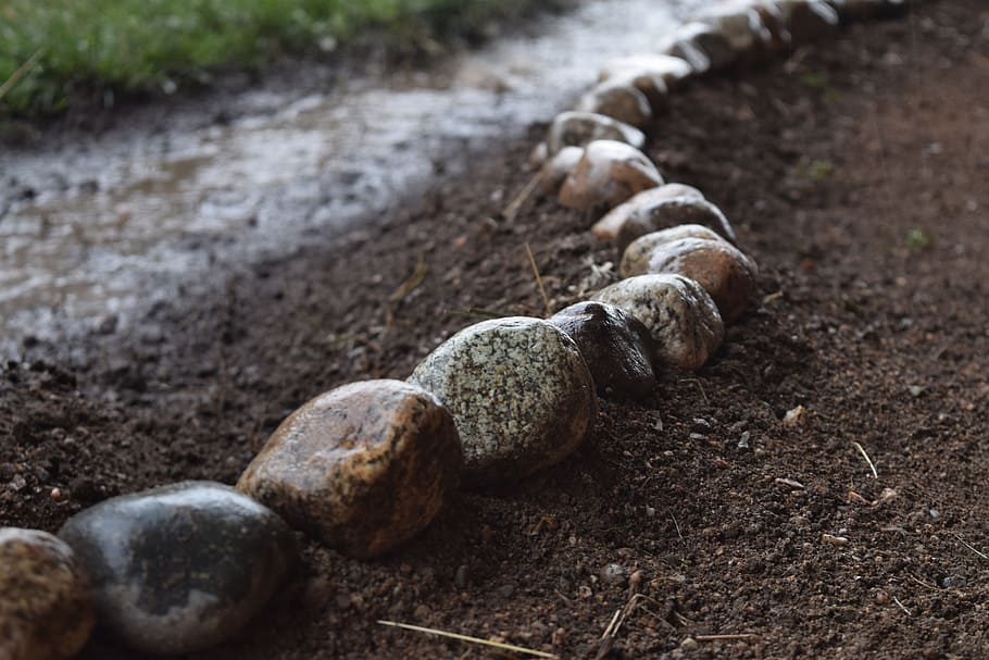 rain, rocks, wet, stone, environment, natural, no people, solid HD wallpaper