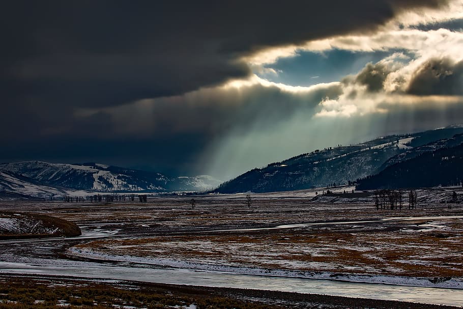 Empty Area Under Cloudy Sky at Daytime, dark clouds, landscape HD wallpaper