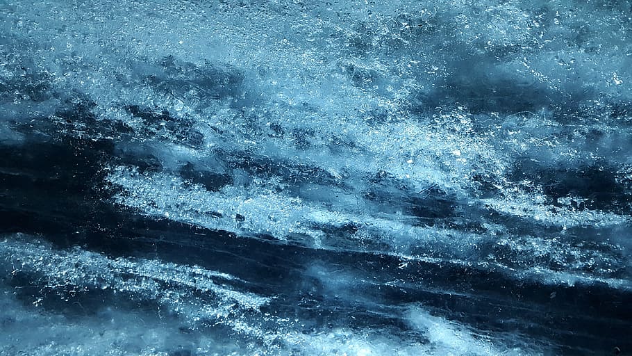 ice, glacier, frozen, cold, glacial ice, air inclusions, blue HD wallpaper