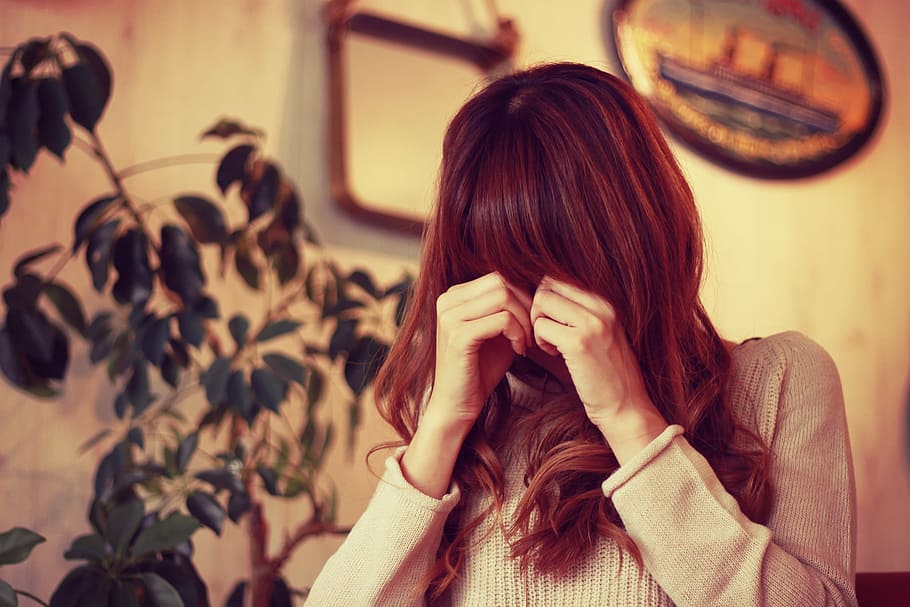 woman wearing brown sweater near green plants, women, people HD wallpaper