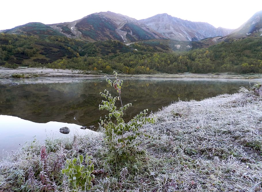 autumn, lake, the first frost, early autumn, indian summer, HD wallpaper