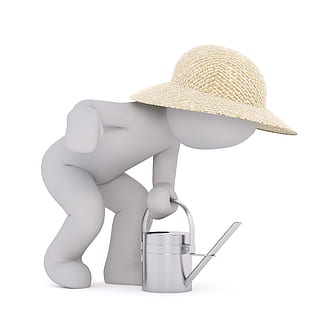 person wearing straw hat holding stainless steel bucket, males HD wallpaper