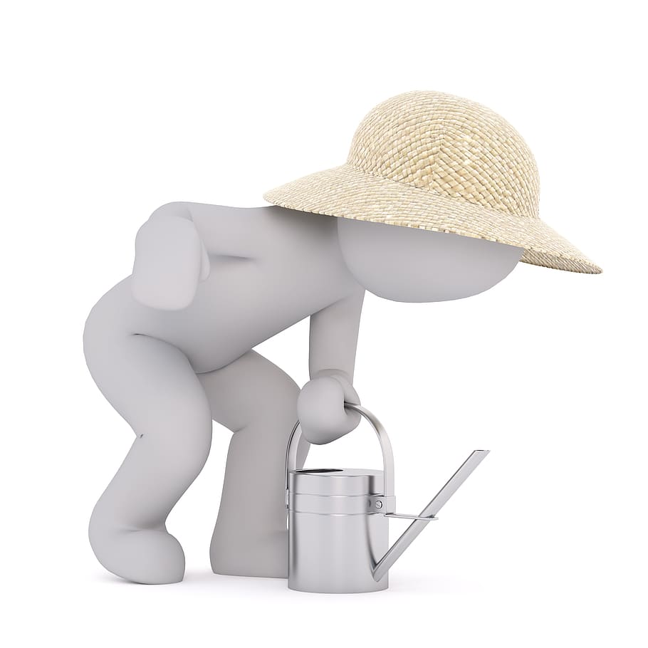 person wearing straw hat holding stainless steel bucket, males, HD wallpaper