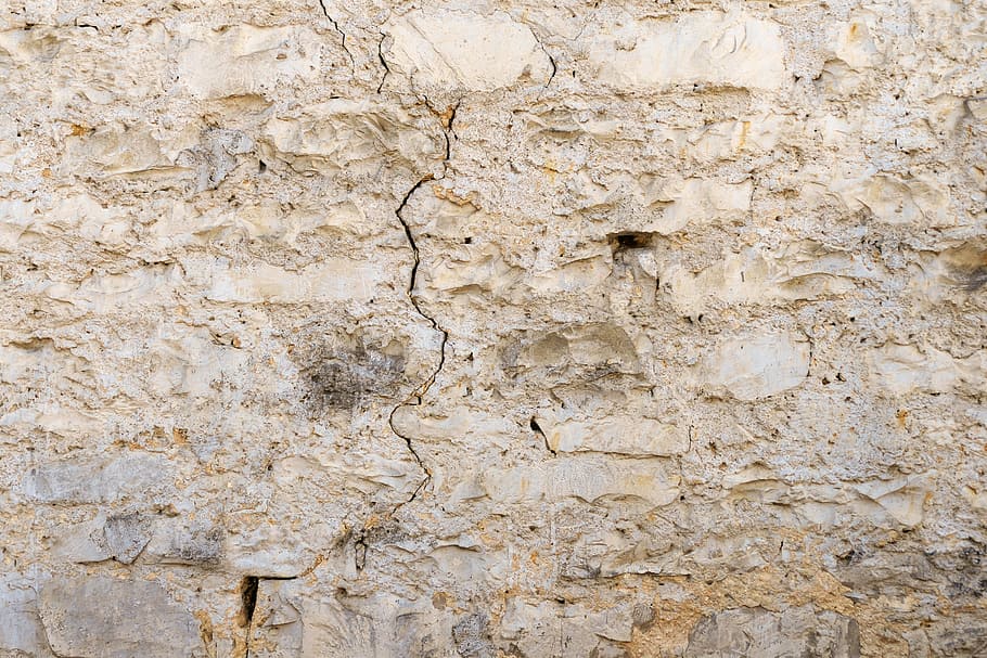 cracked surface, masonry, natural stone, plaster, cracks, facade HD wallpaper