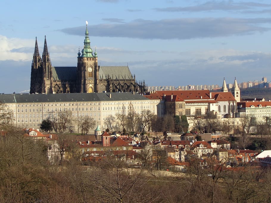 prague, panorama, castle, architecture, building exterior, built structure HD wallpaper