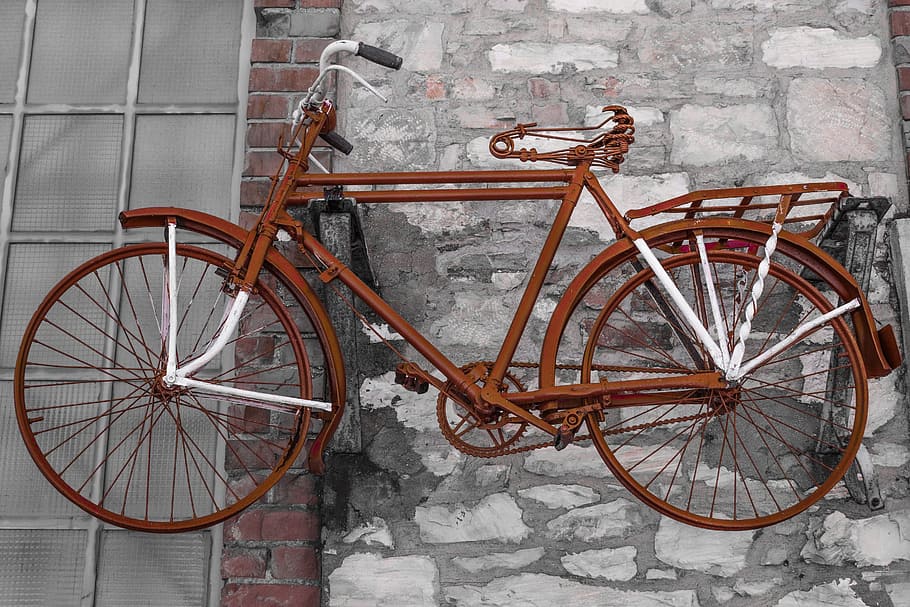 bike, old, vintage, antique, rusty, classic, aged, decoration, HD wallpaper