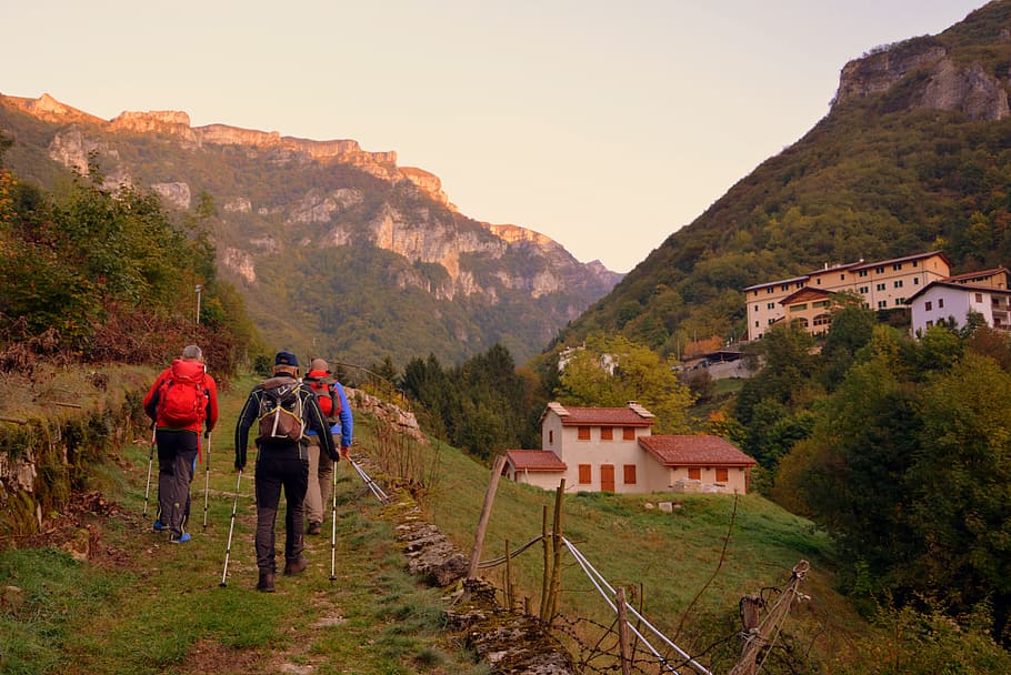 excursion, trail, trekking, nordic walking, mountain, the european path HD wallpaper