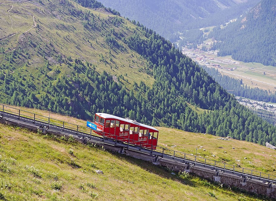 funicular railway, aussichtspinkt, engadin, oberengadin, muottas muragl, HD wallpaper