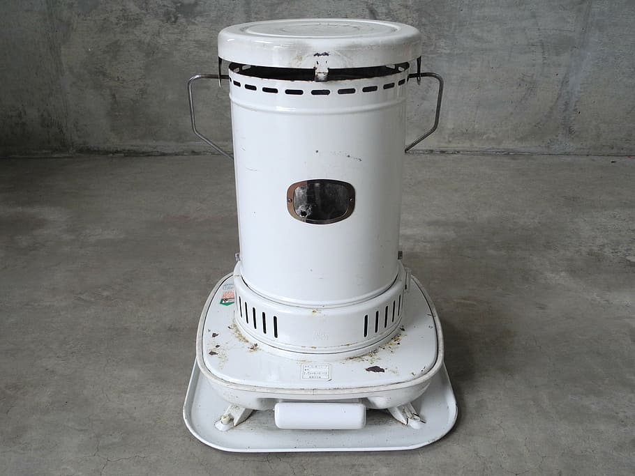kerosene heater, portable, space heater, white, equipment, appliance