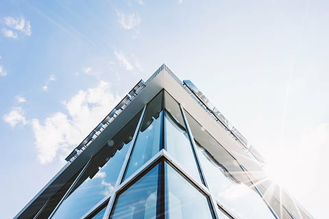 worm's-eye view photography of building with glass panel, architecture HD wallpaper