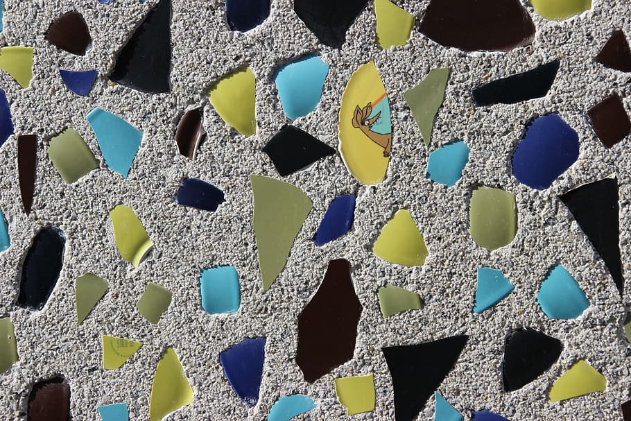 Mosaic, Texture, Yellow, Artistic, blue, design, pattern, style, HD wallpaper