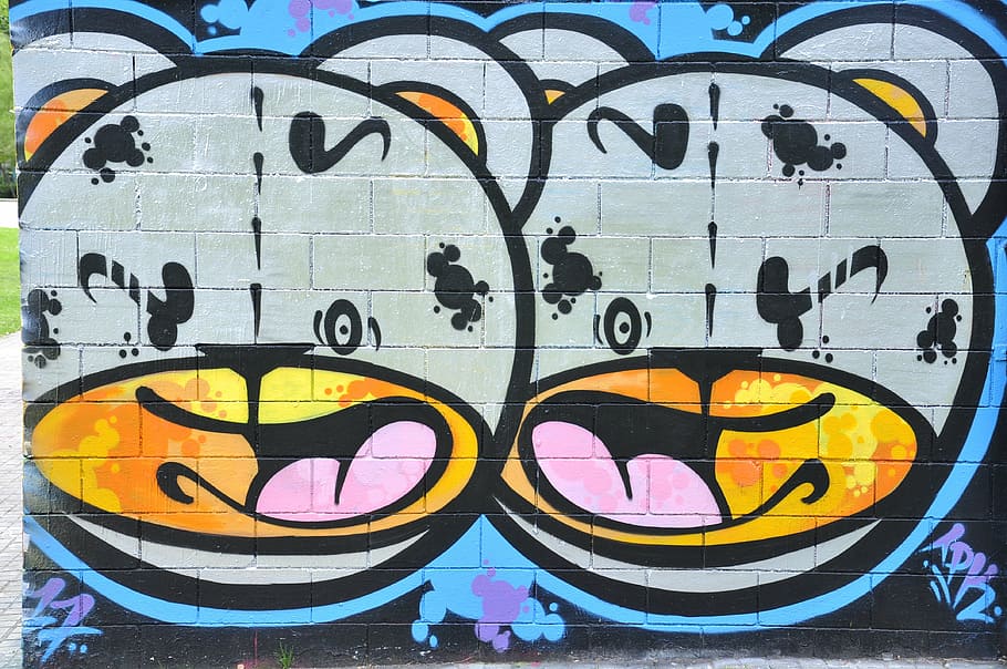 graffiti, bears, wall, art and craft, multi colored, creativity HD wallpaper