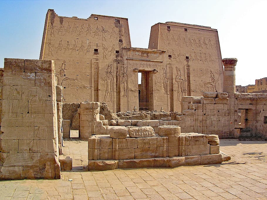 Edfu, Egypt, Temple, Antiquity, weltwunder, world heritage, HD wallpaper