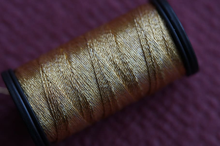 thread, yarn, goldfaden, coil, coiled, rolled up, haberdashery HD wallpaper