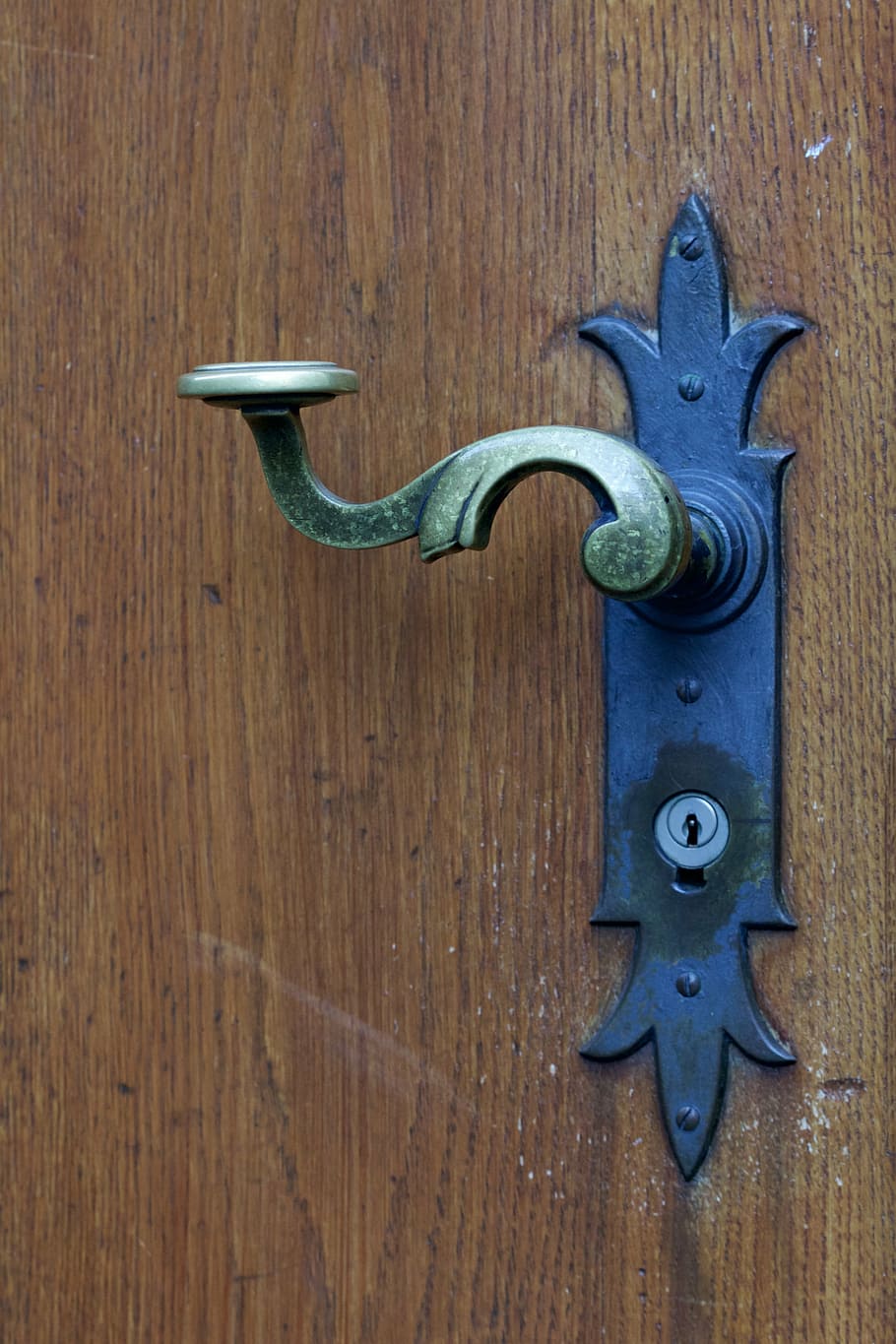 gray and black door knob, jack, handle, castle, wood - material HD wallpaper