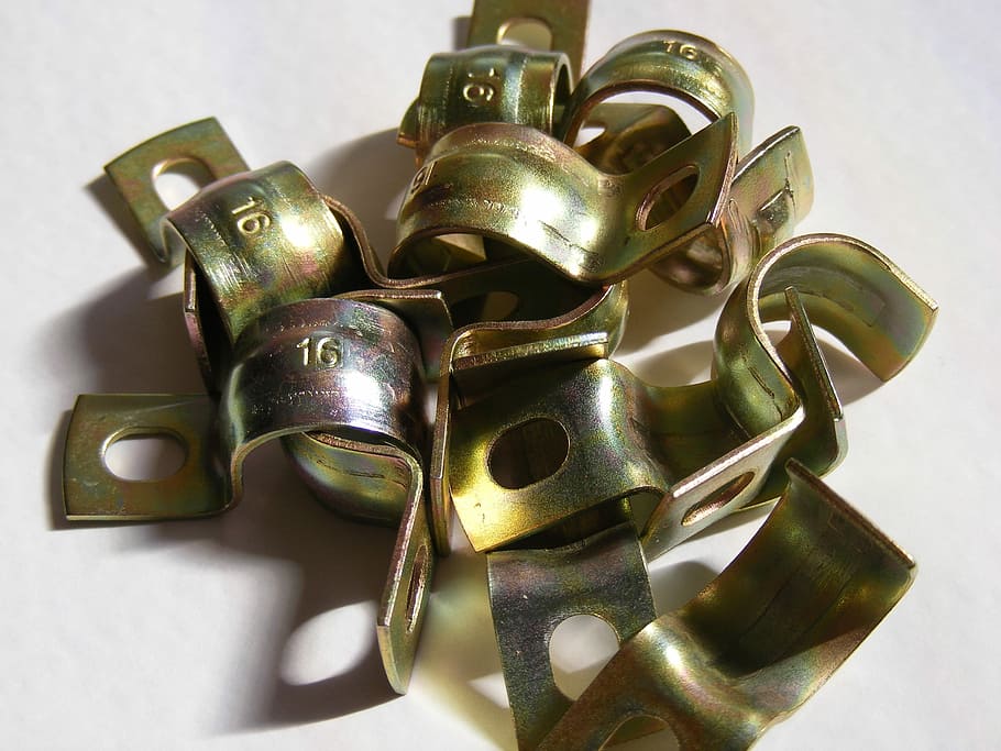 Clamp, Fittings, Galvanized, Hole, half, metal, mounting, plated HD wallpaper