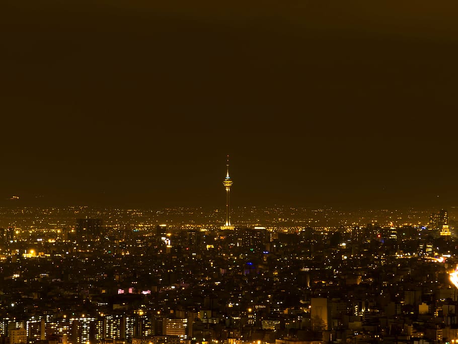 aerial photography of buildings during nighttime, architecture HD wallpaper
