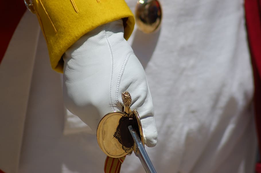 fist, handle, glove, nineteenth, sword, white, one person, real people HD wallpaper