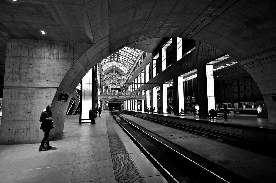train station, metro, transit, railway, railroad, travel, transportation HD wallpaper