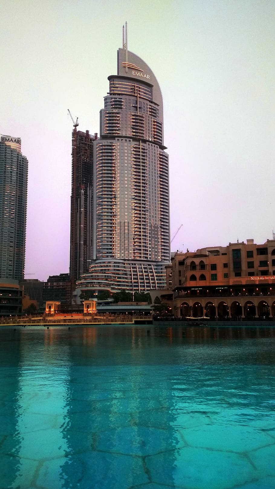 emaar, water, building, building exterior, built structure HD wallpaper