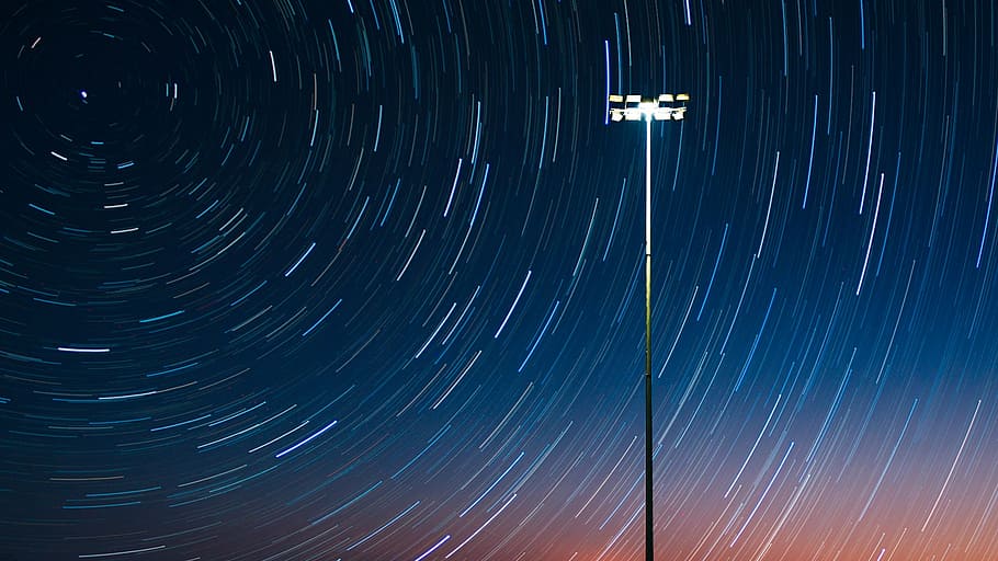 time-lapse photography of lamp post, timelapse, pole, light HD wallpaper