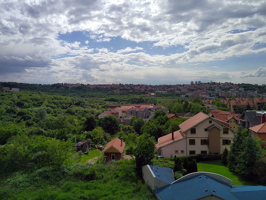 Beograd, Belgrade, Clouds, Spring, sky, horizon, serbia, house HD wallpaper