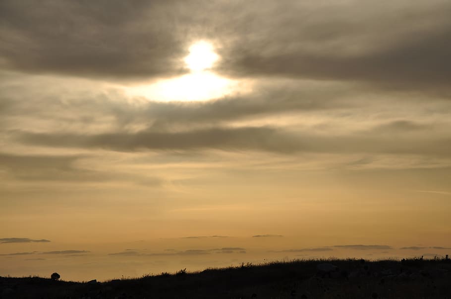 sky, sunset, nature, cloud, yellow, bright, outdoor, evening HD wallpaper