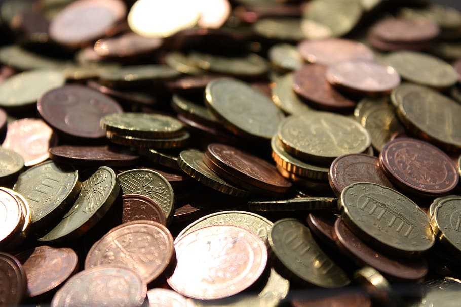 Pile of coins cash, various, money, currency, finance, wealth HD wallpaper