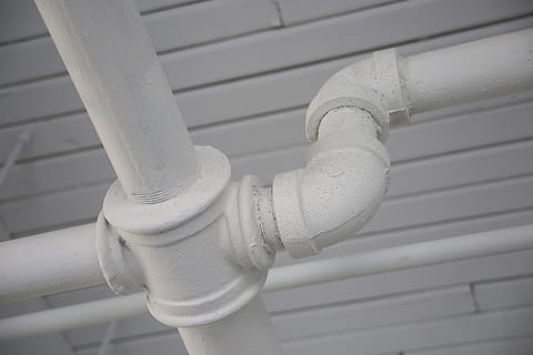 white pipe with elbow valve, plumbing, connection, pipeline HD wallpaper