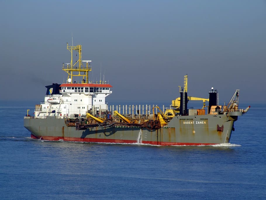 barent zanen, dredge ship, vessel, nautical, water, logistics, HD wallpaper