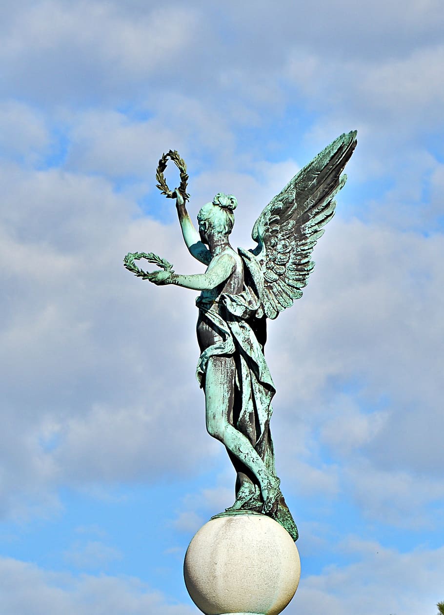 Statue, Angel, Wing, sculpture, monument, sky, europe, famous Place HD wallpaper