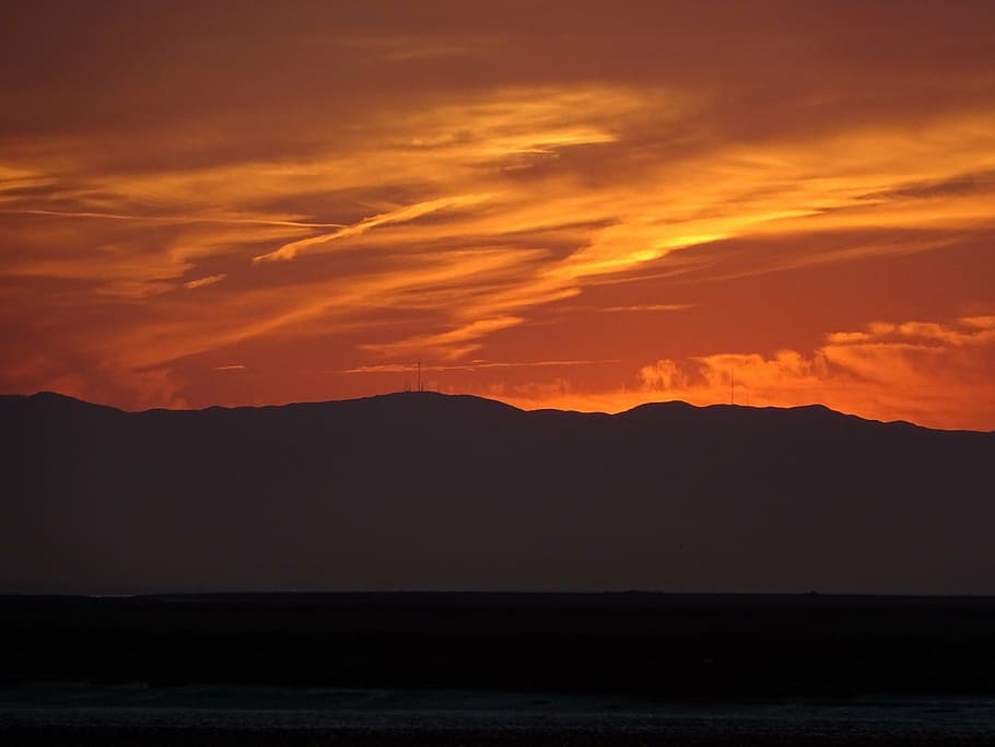 sky, evening, twilight, landscape, clouds, red, sunset, beauty in nature HD wallpaper